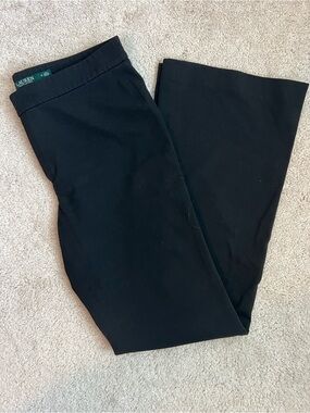 Ralph Lauren Black Women's Flat-Front Dress Pants - Flare Bottom
